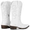 Jeossy Women's 9808 White Cowboy Boots for Women, Round Toe