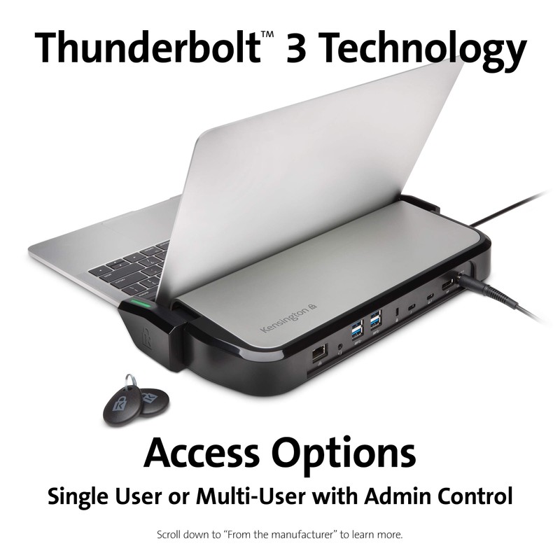 Kensington LD5400T Thunderbolt 3 Universal Dual 4K Dock with K-Fob