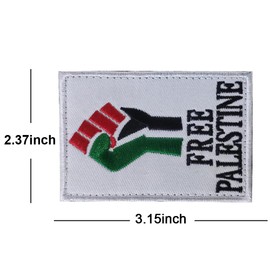Free Palestine Flag Sew on Embroidery Tactical Patch Military Morale Armband Badges Emblem Applique Hook Patches for Clothes Bags Backpack Accessories Team Uniform