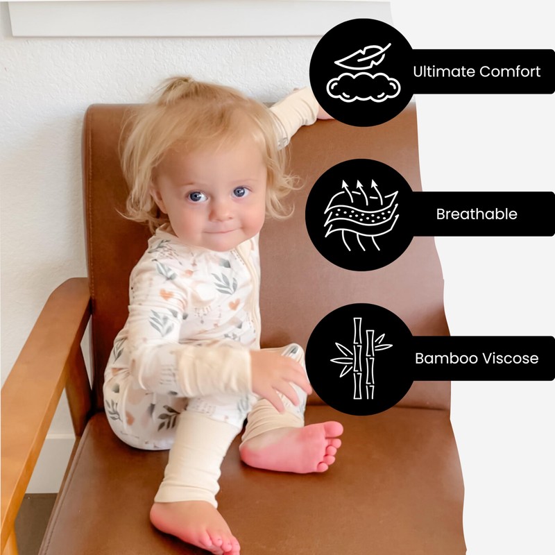 ITSY BITSY BOUTIQUE Viscose from Bamboo Baby Pajamas - Zipper