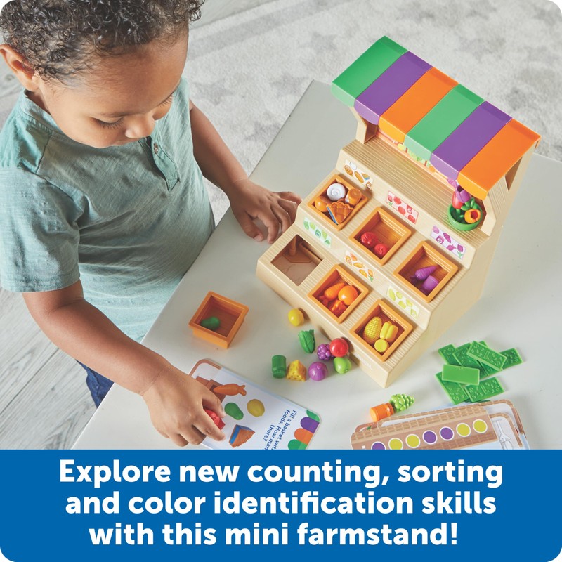 Learning Resources Mini Farmstand Sorting Set, Play Food Sets for