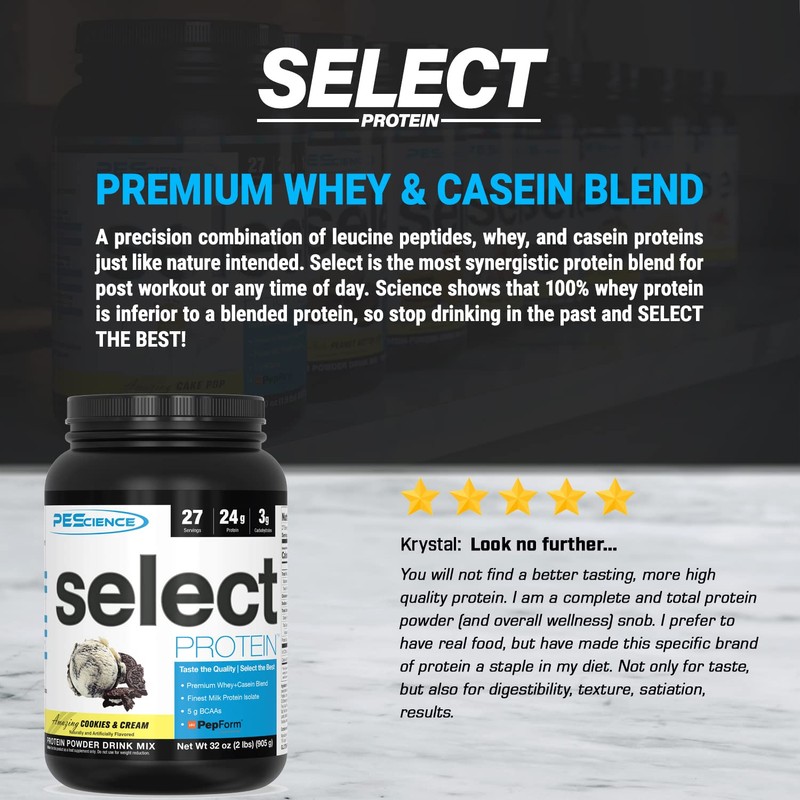 PEScience PEScience Select Low Carb Protein Powder, Cookies and Cream,