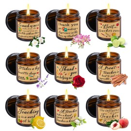 9 Pieces Teacher Appreciation Gifts Thank You Teacher Scented Candles 3.5 oz Teacher Candles for Women Thank You Teacher Gifts for Women Birthday Teachers Day Gifts (Style-1)