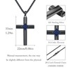 YEESIA Black Cross Necklace S925 Sterling Silver Blue Zircon Cross