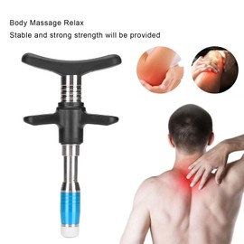 Chiropractic Adjustment Tool, 10 Levels Portable Chiropractic Adjustment Tool Scoliosis Adjuster Spine Manual Single Head Spine Massager for Muscle Relaxation(Blue)