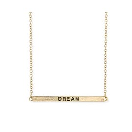 Zad Jewelry Hidden Messages Slide Bar Engraved Dream Necklace (Silver)