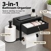 Wall-Mounted Toilet Paper Holder with Drawer – No-Drill Bathroom Tissue