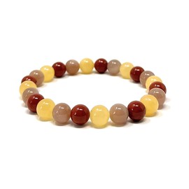 Granddaughter Bracelet - Crystal Gemstone Stretch Bead Bracelet - Soul Cafe Gift Box & Tag - Sunstone, Yellow Jade, Red Jasper.