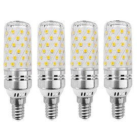E12 LED Corn Bulbs 16W LED Candelabra Bulb (4 Pack) 3000K Warm White 80 LEDs 2835 SMD 1500LM 120W Incandescent Equivalent Decorative Candle Base E12 Corn LED Chandelier Bulbs,AC85-265V