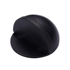 1Pcs Oval Door Stop, Stainless Steel Floor Door Stopper, Half Moon Floor Door Stopper with Screws, Can Cushion Wall Door from Damaged, Black