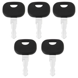 eMagTech 5pcs 14MST Ignition Switch Keys 14603 14607 14707 14657 Compatible with JCB Compatible with Manitou Compatible with Skytrak Compatible with New Holland Compatible with Volvo Excavator, Black