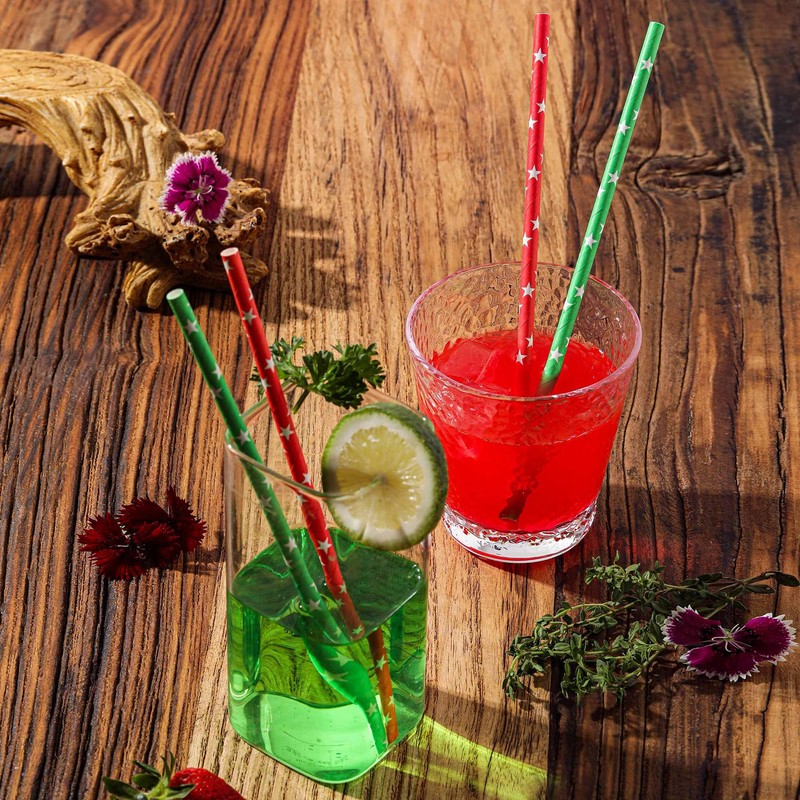 Paper Straws, 7.9 x 0.236 in, 200 Count, Food Grade,
