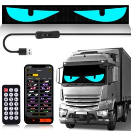 52in*7.48in Devil Eyes Light for Windshield, Remote + APP Dual Control, Customizable Dynamic led Eyes for Truck Windshield (Suitable for Cars and Trucks)