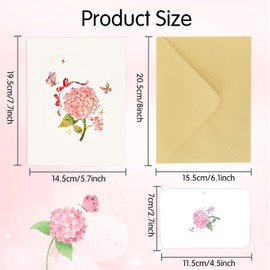 YianHien Birthday Card Pop Up with Butterfly and Flowers, 3D Butterfly Card for Birthday, Valentine's Day, Mother's Day, Anniversary, Surprise Pop Up Card with Envelope for Wife Girlfriend Mother