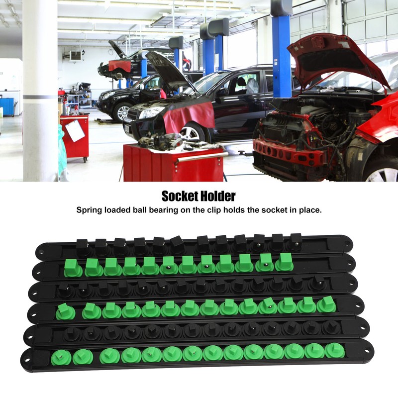 6pcs Socket Organizer 360° Swivel Removable End Cap 1/4 Inch
