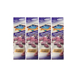 Snack Pack Diamond Almonds Blueberry Flavor 1.5 oz Each, Convenient 4-Pack, Includes 5.25x3.2x8 Blue Paper Bag, Healthy Protein Snack, On-the-Go, Gluten-Free, Keto Friendly