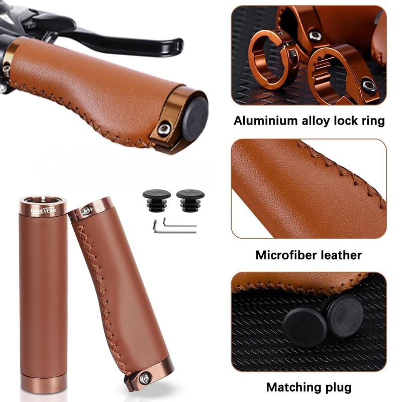 Handlebar Grips Bicycle Grips, Ergonomic Soft Rubber Bicycle Grips with
