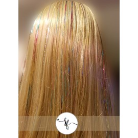 20" Hair Tinsel 100 Strands - Shiny Rainbow