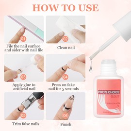 LOPHE Nail Glue for Artificial Nails, 7 ml Extra Strong and Quick-Drying Nail Glue for Tips, Nail Glue for Artificial Nails, False Acrylic Nails, Nail Art, Natural Nails