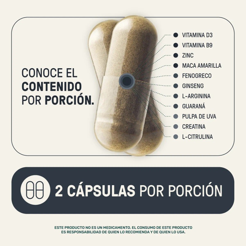 Life 360+ Testo Platinum 180 Cápsulas Fenogreco Ginseng Maca Sin