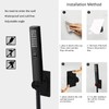 6'' Square High Pressure Rain Black Shower Heads with Handheld