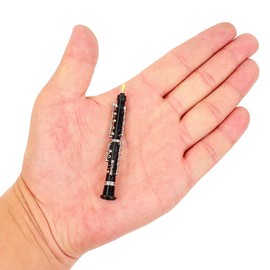 Dselvgvu Miniature Oboe with Stand and Case Mini Musical Instrument Oboe Replica Collectible Figurines Dollhouse Accessories Model Home Decoration Display Ornament (2.99")