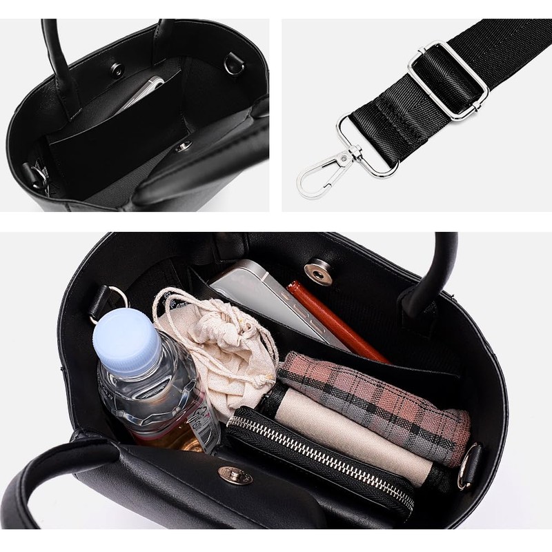 Rename RTG23139 Boat Shape 2-Way Mini Tote Bag, Black