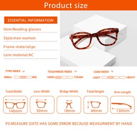 JOSCHOO Reading Glasses 6 Pack Blue Light Blocking Readers Spring Hinge Glasses for Reading for Men and Women (1.75, x) (6 Mix Clour-2, 1.75, x)