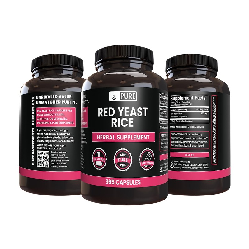 Pure Original Ingredients Red Yeast Rice No Magnesium Or Rice