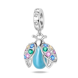 LONGLUCK 925 Sterling Silver Charms for Bracelets Necklaces 5A Cubic Zirconia Beads Charms Dangle Pendant,Jewelry Beads Gifts for Women