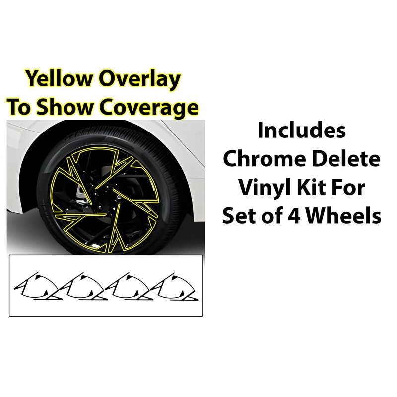 BOGAR TECH DESIGNS Rim Chrome Delete Overlay Film Compatible with