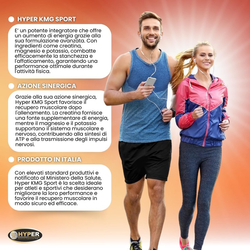 Hyper KMG SPORT Integratore Sport Integratori Stanchezza con Creatina, Magnesio