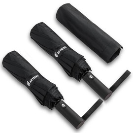 GAOYAING Windproof Travel Compact Umbrella Automatic Umbrellas for Rain Compact Folding Umbrella Portable Windproof Umbrellas for Men Women Teenage Black 2 Pack