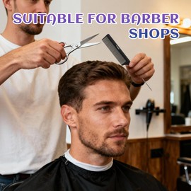 Professional Black Carbon Fiber Hair Cutting Comb，Fine Tooth Hair Barber Comb for All Hair Types（2Pcs,Black）