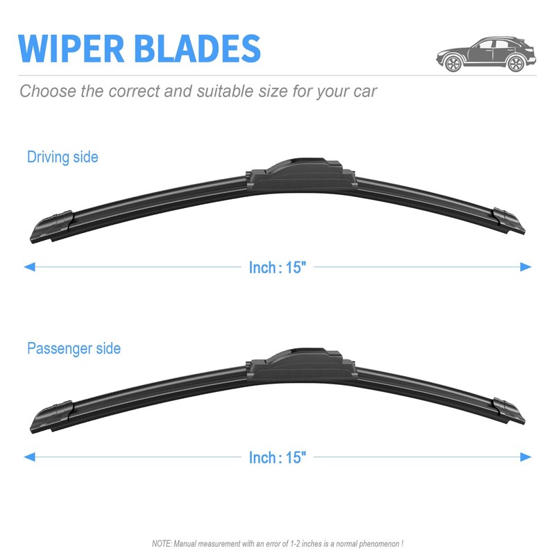 Gavimnal® 15"+15" Silicone Wiper Blades Replacement For 2007 2008 2009