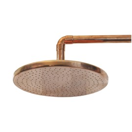 Unlacquered Copper Shower Head, Handcrafted copper Rainfall Shower head, Antique Copper Outdoor Shower head, Eco-Friendly Copper Showerhead Design, copper rain shower head (Unlacquered Copper, 8 Inch) | JUVOSY