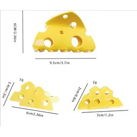 1Pc Yellow Cheese Acetate Hair Claw, Cute Cheese Hair Clip, Triangle Hollow Hair Clips Food Shape Shark Clip for Women Clips Food Hair Clips (3 inches)