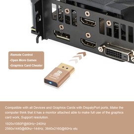 Unleash The Power of Furjosta 4K DisplayPort Emulator- Seamless Integration with Headless Systems and Support up to 4K@60Hz Resolution