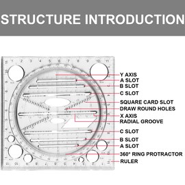 TEEGXDDY Ruler Stationery Special Drawing Ruler Multi-Purpose Drawing Round Flat Parallel Line Transparent Plastic Ruler Student School Office with 12 cm / 4.72 Inches (Black)
