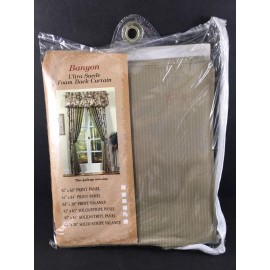 Arley (1)Vintage Rod Pocket Panel 42”x84” Solid/Stripe Panel Foam Back Curtain “Sage”