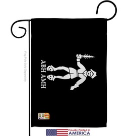 Bartholomew Roberts 2nd Garden Flag Set Wall Holder Coastal Pirate Ship Skull Treasure Map Carribean Jolly Blackbeard Jack Small Decorative Gift Yard House Banner Made In USA 13 X 18.5