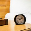 Equity 27001 Black Quartz Analog Alarm Clock with Ascending Alarm