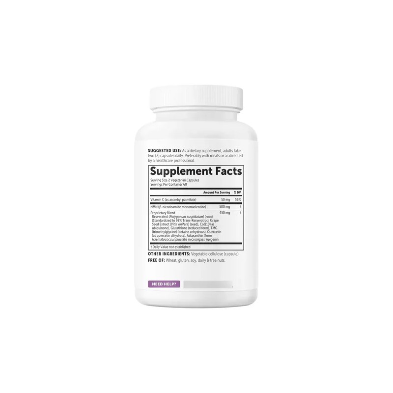Micro Ingredientes Nmn Complejo 1000mg,120 Cáps,resveratrol