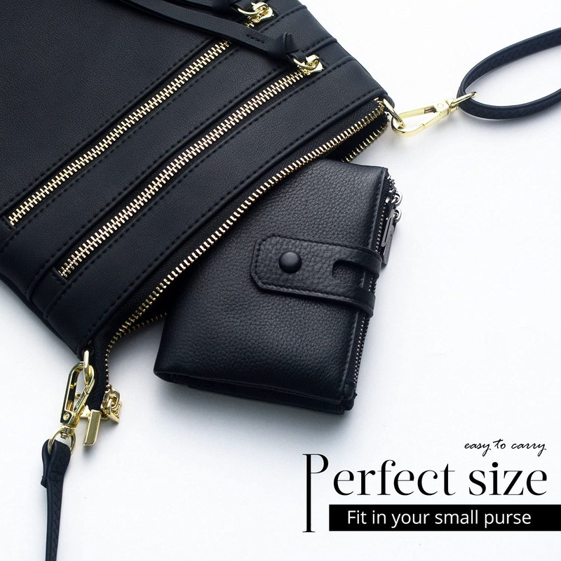 Small Soft Leather Purses for Women, RFID Blocking Women's Credit