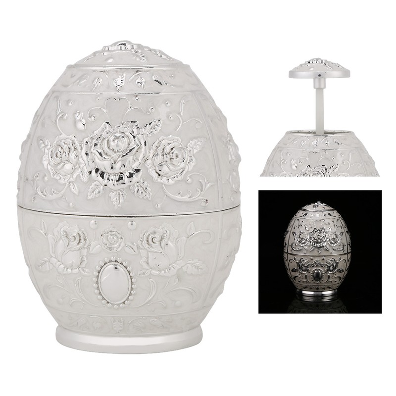 Metal Zinc Alloy Toothpick Holder Flower Pattern Hand Press Toothpick