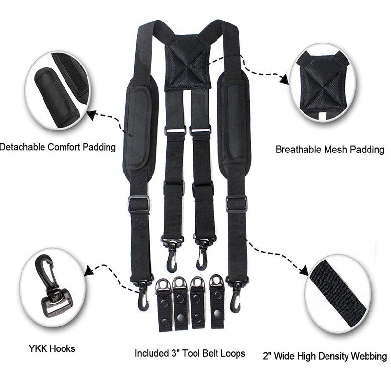 Dr.TOUGH Police Suspender for Duty Belt Tactical Suspenders Duty Belt