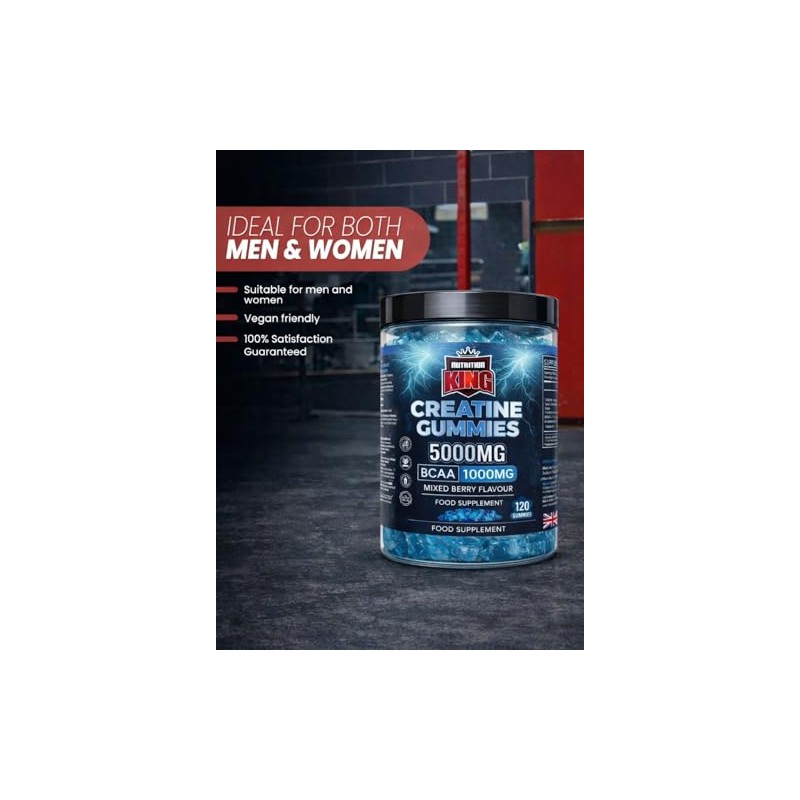 Creatine Gummies 5000mg Per Serving – BCAA 1000mg + Vitamin