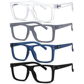 1.5 Reading Glasses Men, Oversized Readers for Women, 4 Pack