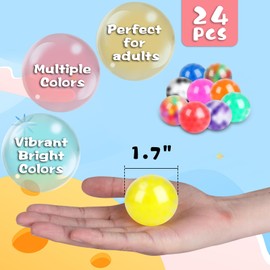 VESPRO 24Pack Stress Balls, Squishy Balls, Squishy Squeeze Balls Bulk Fidget for Adults, Stress Relief Balls, Party Favors, Birthday Gift, Goodie Bag Stuffers