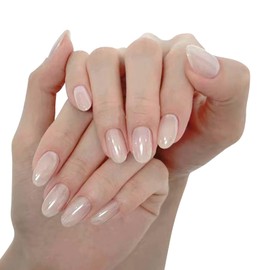 GZSYY Press On Nails Short Pearl White Nails for Gluing 24 Pieces Artificial Fingernails Short Nail Accessories for Gel Nails